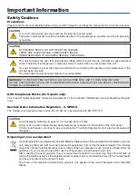 Preview for 3 page of NEC NP-UM301W User Manual