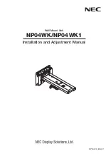 Preview for 1 page of NEC NP-UM330W Series Installation And Adjustment Manual