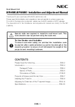 Preview for 2 page of NEC NP-UM330W Series Installation And Adjustment Manual