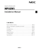 Preview for 3 page of NEC NP-UM330W Series Installation Manual