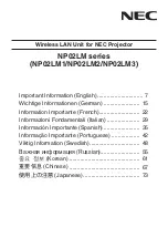 NEC NP02LM Series Important Information Manual preview