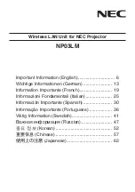 NEC NP03LM Important Information Manual предпросмотр