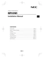 NEC NP03Wi Installation Manual preview
