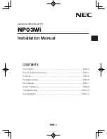 Preview for 1 page of NEC NP03Wi Instruction Manual