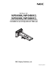 NEC NP04WK1 Installation And Adjustment Manual предпросмотр