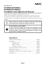 Preview for 2 page of NEC NP04WK1 Installation And Adjustment Manual