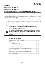 Preview for 22 page of NEC NP04WK1 Installation And Adjustment Manual