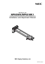 Preview for 1 page of NEC NP05WK Installation And Adjustment Manual