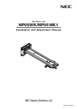 Preview for 1 page of NEC NP05WK1 Installation And Adjustment Manual