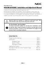 Предварительный просмотр 2 страницы NEC NP05WK1 Installation And Adjustment Manual