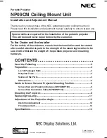 Preview for 1 page of NEC NP09CM Installation And Adjustment Manual