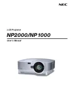 NEC NP1000 User Manual preview