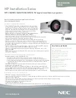 NEC NP1150 Series Specification Sheet предпросмотр