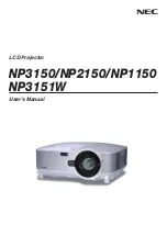 Предварительный просмотр 1 страницы NEC NP1150 Series User Manual