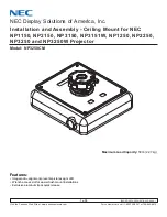 Предварительный просмотр 1 страницы NEC NP1150 XGA Installation And Assembly Manual