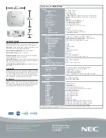 Предварительный просмотр 2 страницы NEC NP1200 Series Specifications