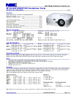 NEC NP1250 Series Installation Manual предпросмотр