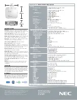 Предварительный просмотр 2 страницы NEC NP1250 Series Specifications