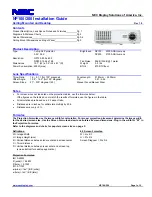 Preview for 1 page of NEC NP200 - XGA DLP Projector Installation Manual