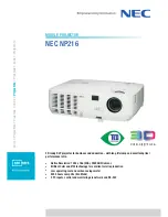 NEC NP216 Series Technical Specifications preview