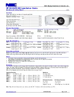 NEC NP2200 Series Install Manual preview