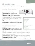 NEC NP300 Series Specifications preview