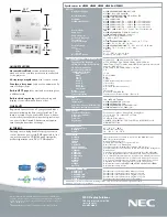 Предварительный просмотр 2 страницы NEC NP300 Series Specifications