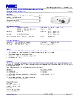 NEC NP310 Series Installation Manual preview