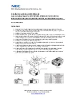 Предварительный просмотр 1 страницы NEC NP3150CM Installation And Assembly Manual