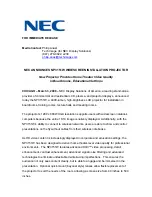 Preview for 1 page of NEC NP3151W WXGA Installation