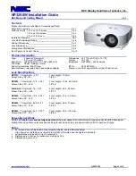 NEC NP3250W WXGA Manual preview