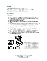 Preview for 1 page of NEC NP4000CM Installation Manual