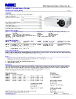 Preview for 1 page of NEC NP4001 Installation Manual