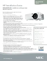 Preview for 1 page of NEC NP4001 Specifications