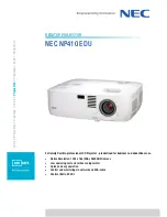 Предварительный просмотр 1 страницы NEC NP410 EDU Technical Specifications