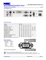 Предварительный просмотр 6 страницы NEC NP410W WXGA Installation Manual