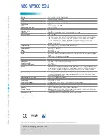 Preview for 2 page of NEC NP500 EDU Technical Specification