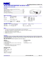 NEC NP500 XGA Installation Manual предпросмотр