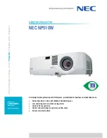 Предварительный просмотр 1 страницы NEC NP510W WXGA Technical Specifications