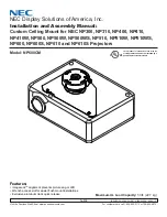 NEC NP600CM Installation And Assembly Manual предпросмотр