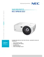 NEC NP600S EDU Specifications предпросмотр