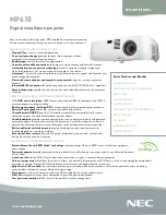 Preview for 1 page of NEC NP610 - XGA LCD Projector Brochure