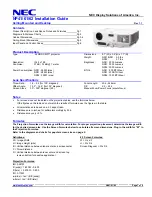 NEC NP62 Series Installation Manual preview