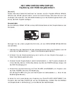 Предварительный просмотр 3 страницы NEC NP64 Series User'S Manual Supplement