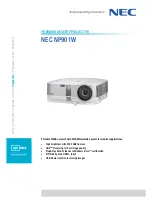 NEC NP901W Technical Specification preview