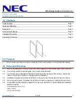Preview for 1 page of NEC OLP-484 Installation Manual