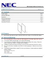 Preview for 1 page of NEC OLP-554 Installation Manual