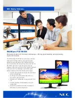Preview for 1 page of NEC P221W-BK - MultiSync - 22" LCD Monitor Specifications
