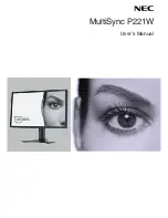 Предварительный просмотр 1 страницы NEC P221W-BK-SV - MultiSync - 22" LCD Monitor User Manual