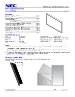 Preview for 1 page of NEC P401 - MultiSync - 40" LCD Flat Panel Display Installation Manual